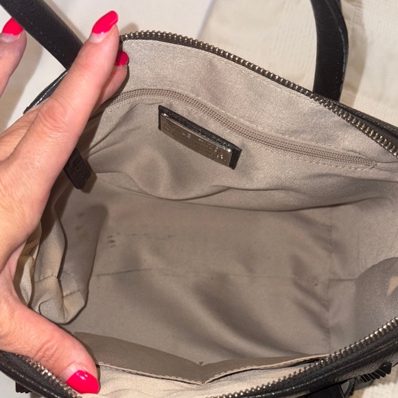 Valentino By Mario Valentino Black Textured Satchel with studs. - Picture 11 of 12